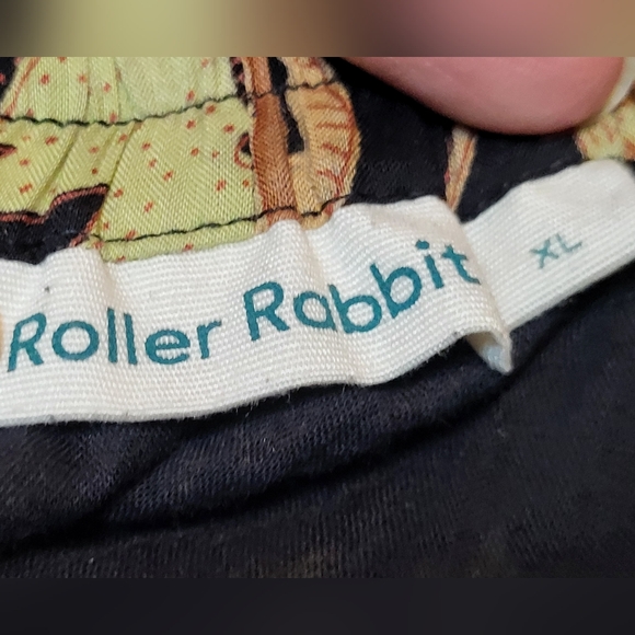 Roller Rabbit Black and Peach Floral A-Line Skirt Size XL - Picture 3 of 6